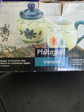 Pfaltzgraff Verona Sugar & Creamer Set - Yellow Floral
